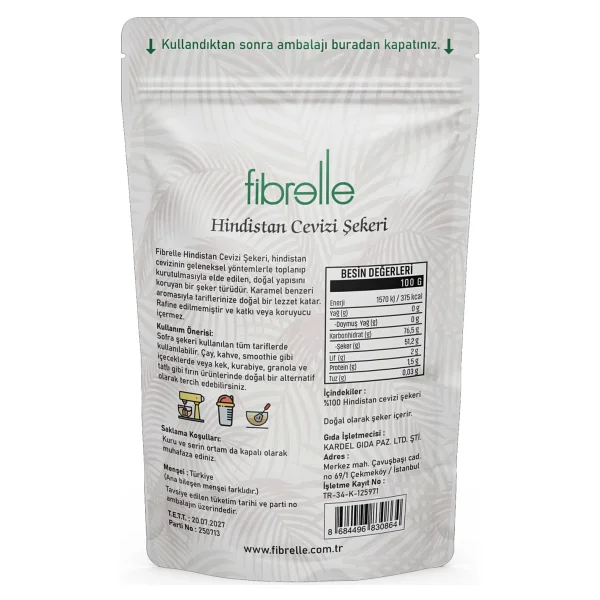 Fibrelle Hindistan Cevizi Şekeri 100 gr - Görsel 2