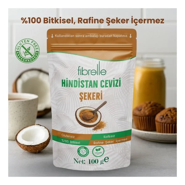Fibrelle Hindistan Cevizi Şekeri 100 gr - Görsel 4