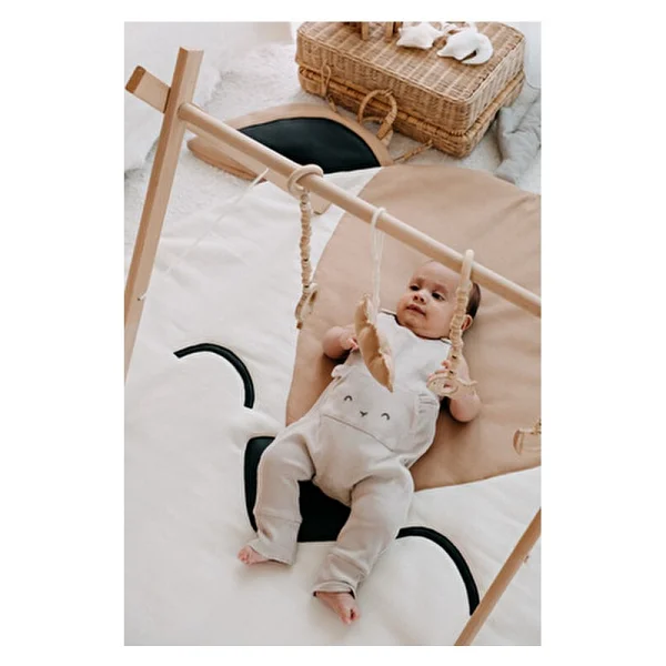 Dery Baby Oyun Halısı Oyun Matı Roe Tekstil Malzemeden Yapılmış Sevimli Desenli - 120 x 110 cm - Bej - Görsel 7