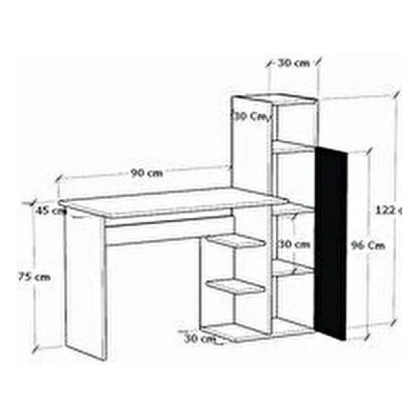 Moonlife Diamond Dolaplı Çalışma Masası - Görsel 3