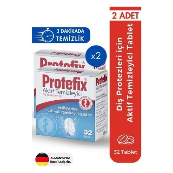Protefix Diş Protezleri İçin Antibakteriyel Temizleyici 32 Tablet (2 Adet) Koku Giderici Etki - Görsel 6