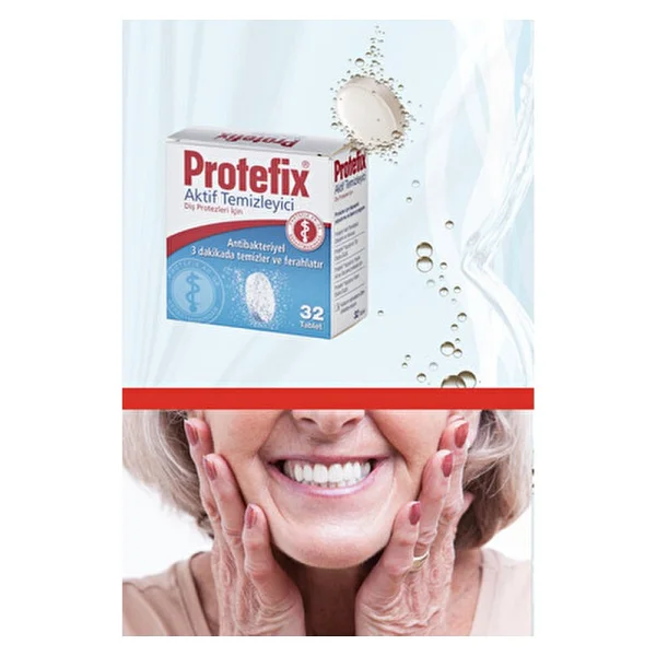 Protefix Diş Protezleri İçin Antibakteriyel Temizleyici 32 Tablet (2 Adet) Koku Giderici Etki - Görsel 3