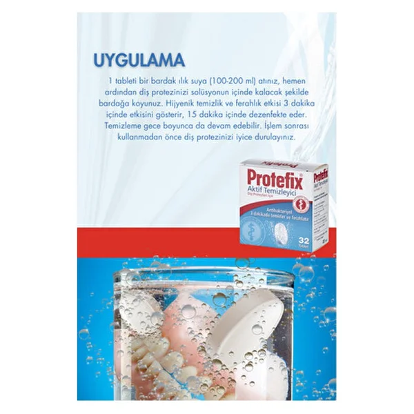 Protefix Diş Protezleri İçin Antibakteriyel Temizleyici 32 Tablet (2 Adet) Koku Giderici Etki - Görsel 4