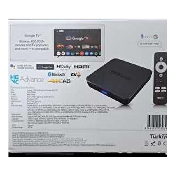 Global Pazar Red 360 X100 Uyumlu Pro Google Tv Box 4K Ultra HD Görüntü Özellikleri ile HDMI ve USB Bağlantısı - Siyah - Görsel 2