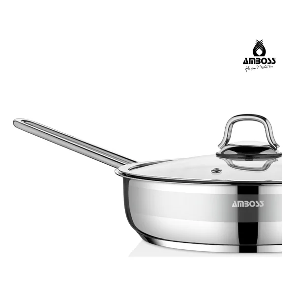 Amboss Saphire 26 cm Cam Kapaklı Çelik Tava - Görsel 4