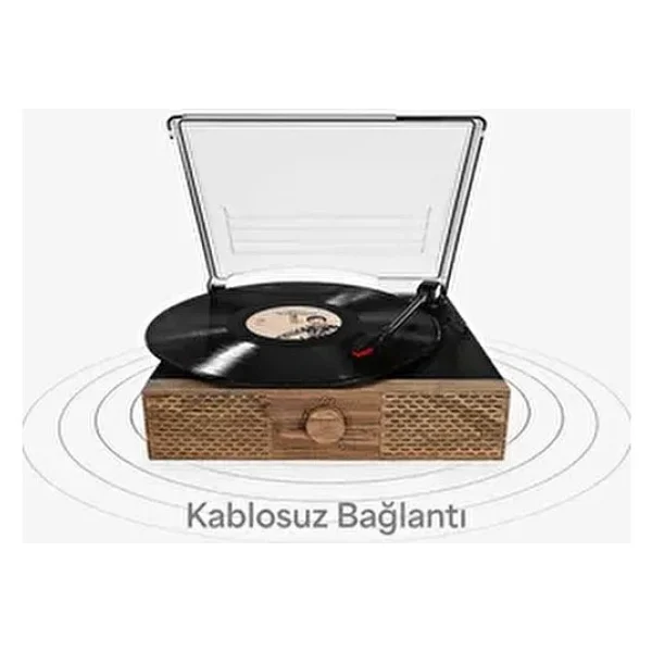 Doob Audio Dahili Hoparlörlü Bluetoothlu Ahşap Pikap DB-9191 Rustik - Görsel 4