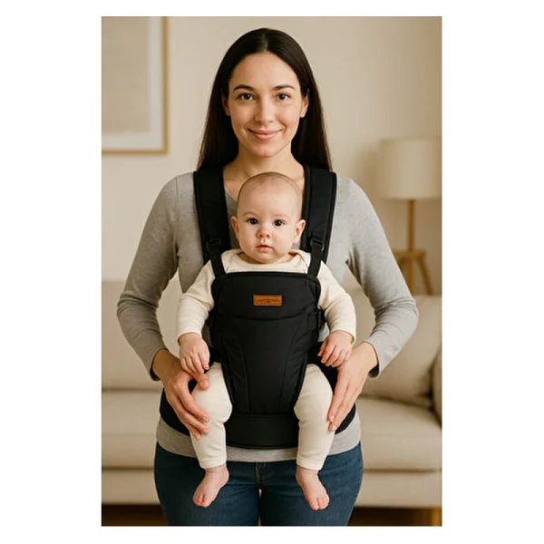 Molmini Comfort Bel Destekli Ergonomik Kanguru Siyah 3 Ay - 2 Yaş Bebek Taşıma Çantası - Görsel 2