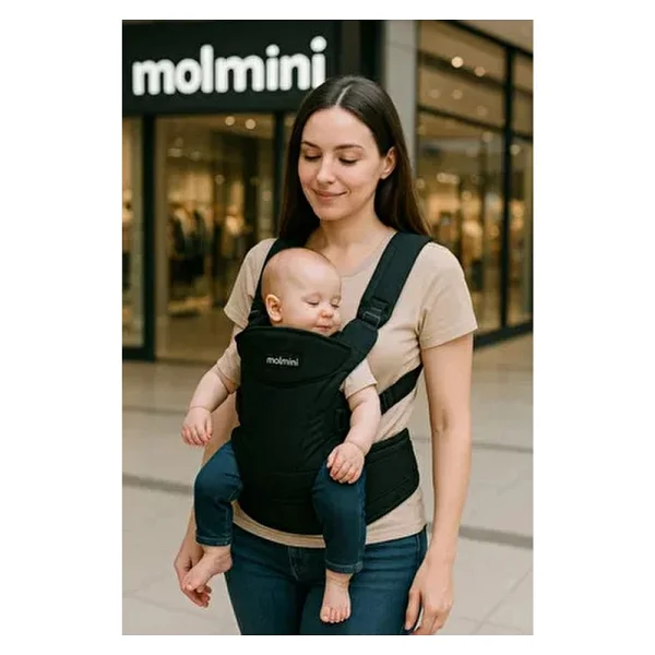 Molmini Comfort Bel Destekli Ergonomik Kanguru Siyah 3 Ay - 2 Yaş Bebek Taşıma Çantası - Görsel 4