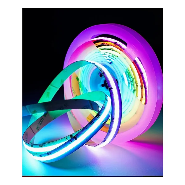 12V Cob Şerit LED Rgb - Kumandalı - Metrede 360 LED - 5 Metre - Görsel 3