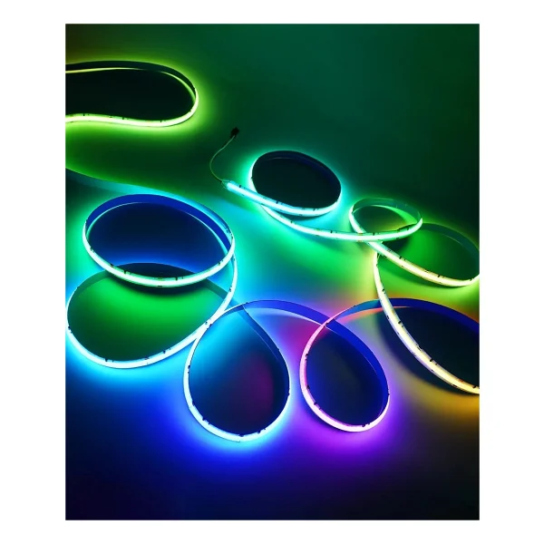 12V Cob Şerit LED Rgb - Kumandalı - Metrede 360 LED - 5 Metre - Görsel 5