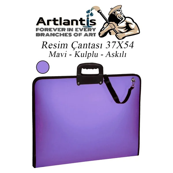 Artlantis Resim Çantası Fermuarlı Kulplu 37X54 cm 1 Adet Teknik Resim Dosya Çantası 35X50 cm Askılı Proje Çantası Okul Sınıf - Siyah - Görsel 6