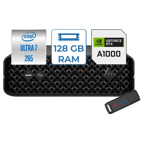 Hp Ws A2KH2ES Z2M G1I Mını Intel Ultra 7 265 128GB Ddr5 1tb SSD 8GB/RTXA1000 Windows 11 Pro Yapay Zeka Destekli Mini Iş Istasyonu A2KH2ESP20 + Zettausbbellek - Görsel 6