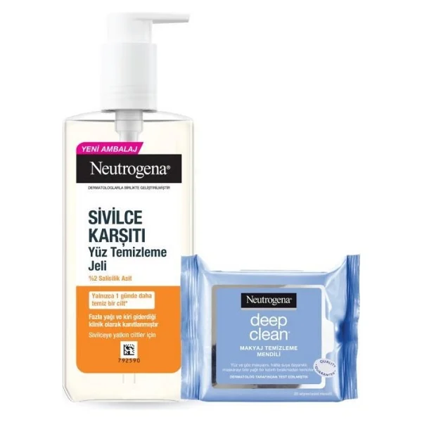 Neutrogena Sivilce Karşıtı Temizleme Jeli 200 ml + Deep Clean Makyaj Temizleme Mendili 25 Adet - Görsel 2