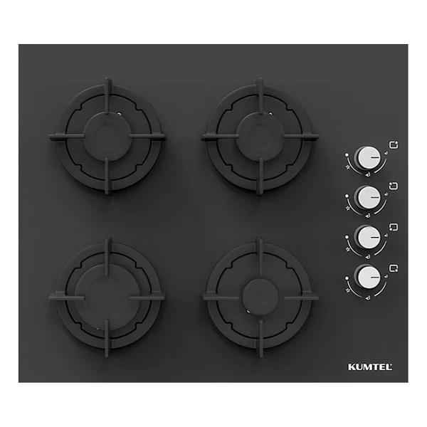 Kumtel Plus Antrasit Cam Ankastre Ocak 4 Gözlü Gazlı 60 cm Gaz Kesme Emniyetli Dayanıklı Tasarım - Görsel 6