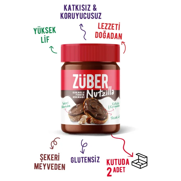 Züber Nutzilla Kakaolu Fındık Kreması 315 gr 2'li - Görsel 3