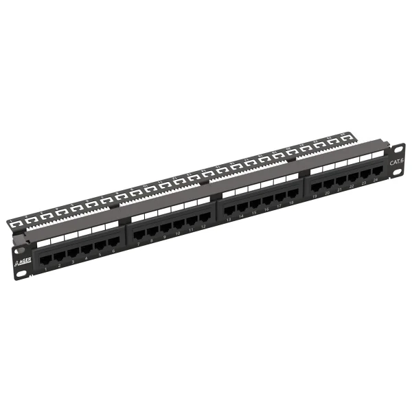 Ager AC-611-24E 8P8C,LSA,Altın Kontak 24 Port CAT6 Dolu 1U Zirhsiz Patch Panel - Görsel 5
