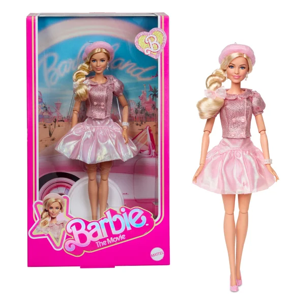 Barbie Movie Pembe Bereli Bebek JBJ53 - Görsel 7