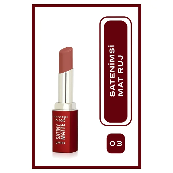 Golden Rose Mood Satiny Matte 05 Burnt Blush Stick Ruj - Görsel 6