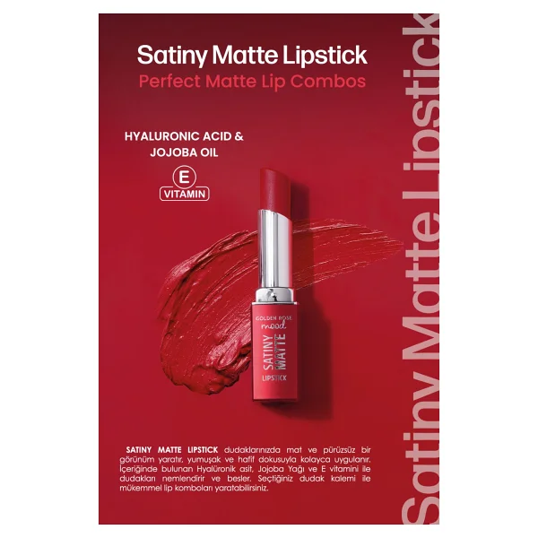 Golden Rose Mood Satiny Matte 03 Nude Rose Stick Ruj - Görsel 5