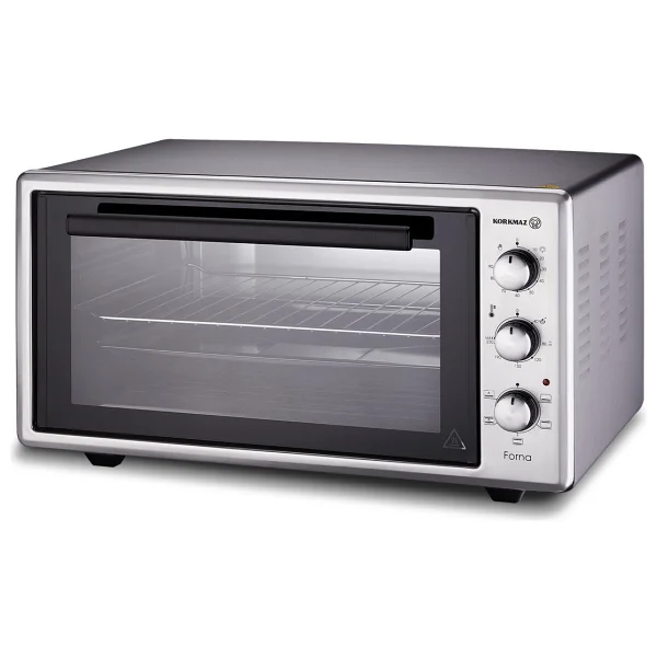 Korkmaz Forna Inox Mini Fırın 45 Litre Geniş Hacimle Kolay Pişirme 1400 W Güç - Siyah - Görsel 2