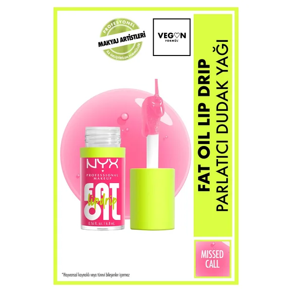 NYX Professional Makeup Fat Oil Lip Drip Parlatıcı Missed Call Dudak Yağı - Görsel 6