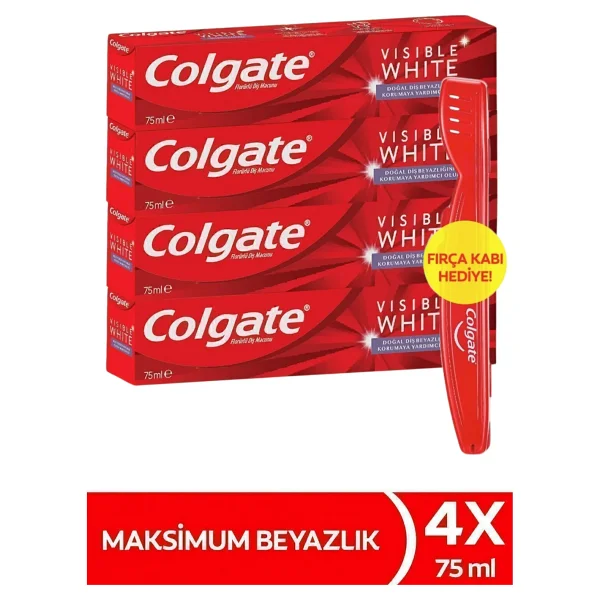 Colgate Visible White Maksimum Beyazlık 75 ml 4 Adet Florürlü Diş Macunu - Görsel 4