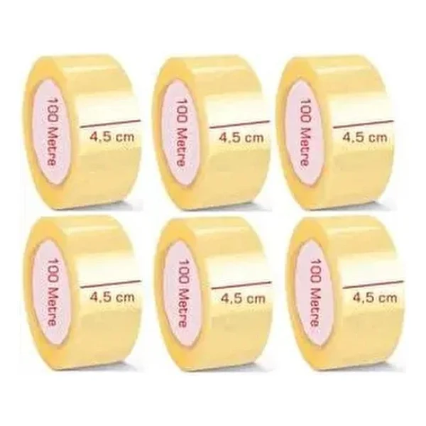 6 Adet Kopmayan Koli Bandı 45Mmx100 Mt Güçlü Koli Bandı Akrilik Koli Bandı Güçlü Koli Bandı - Görsel 4