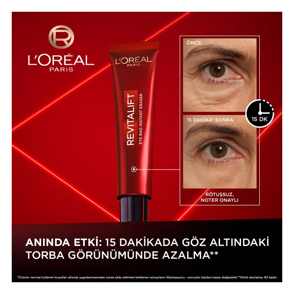 L 'Oreal Paris Revitalift Lazer Eyebag Instant Eraser 15 ml Göz Kremi - Görsel 3