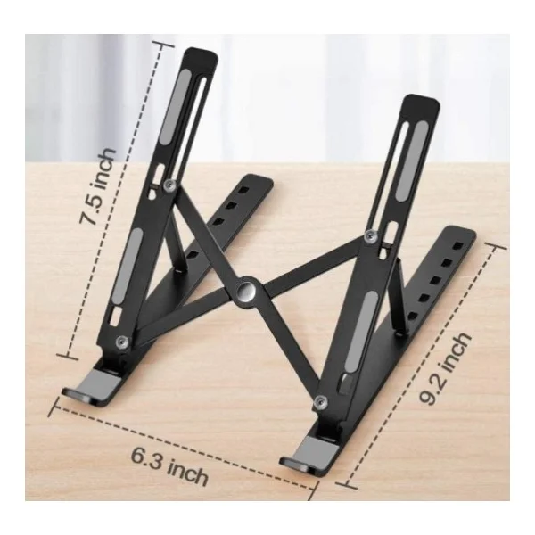 7 Kademeli Ayarlı Katlanabilir Laptop Tablet Standı Siyah - Görsel 7