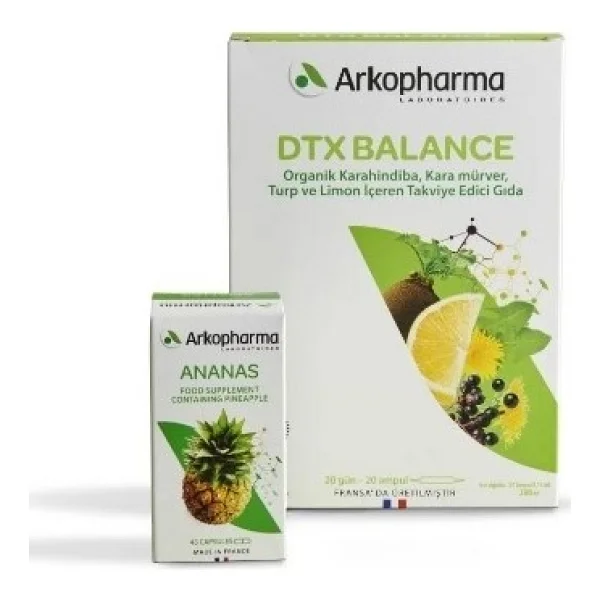 Arkopharma 2 Li Detox Paket Dtx Balance 20 Ampül & Ananas 45 Kapsül Orijinal Boy Ds - Görsel 3