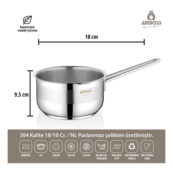 Amboss 2'li 16-18 cm Çelik Mama Seti - Görsel 5