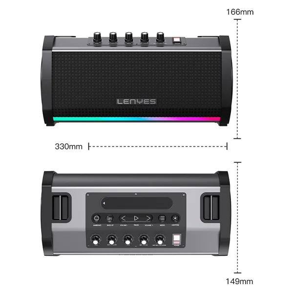 Lenyes S863 RGB Bluetooth Hoparlör - Görsel 2