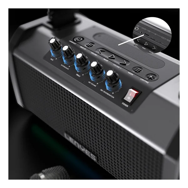 Lenyes S863 RGB Bluetooth Hoparlör - Görsel 7