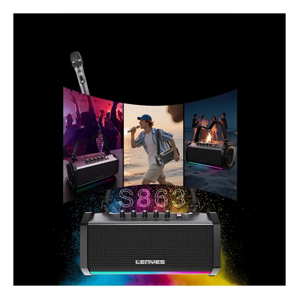 Lenyes S863 RGB Bluetooth Hoparlör - Görsel 8