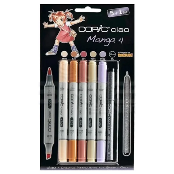 Copic Ciao 5+1 Manga 4 Marker Kalem Seti - Görsel 3
