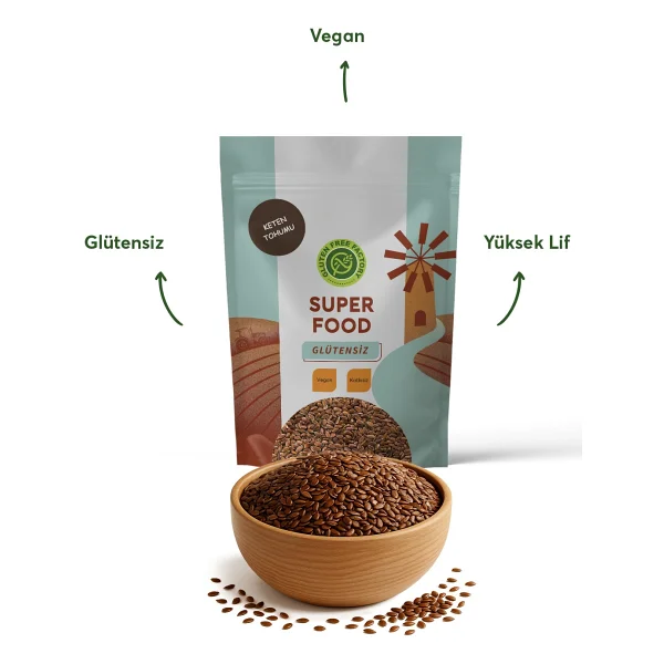 Glutensiz Fabrika Keten Tohumu 1 kg - Görsel 2