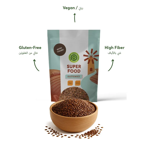 Glutensiz Fabrika Keten Tohumu 1 kg - Görsel 3