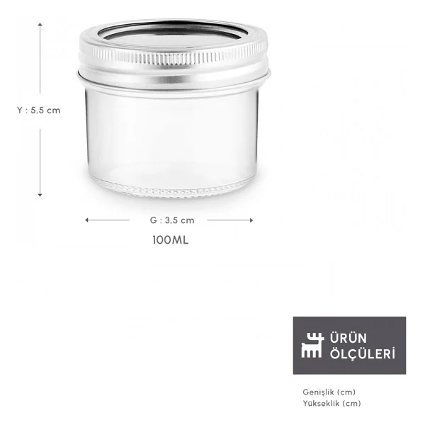 Karaca X Refika 100 ml Boyunsuz Cam Kavanoz - Görsel 3