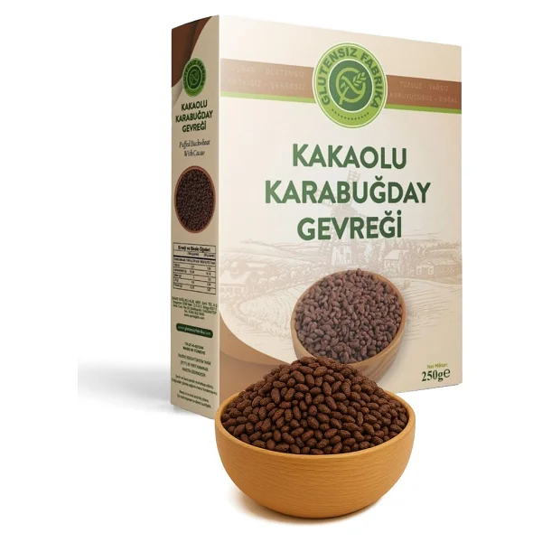 Glutensiz Fabrika Kakaolu Karabuğday Gevreği 250 gr - Görsel 2