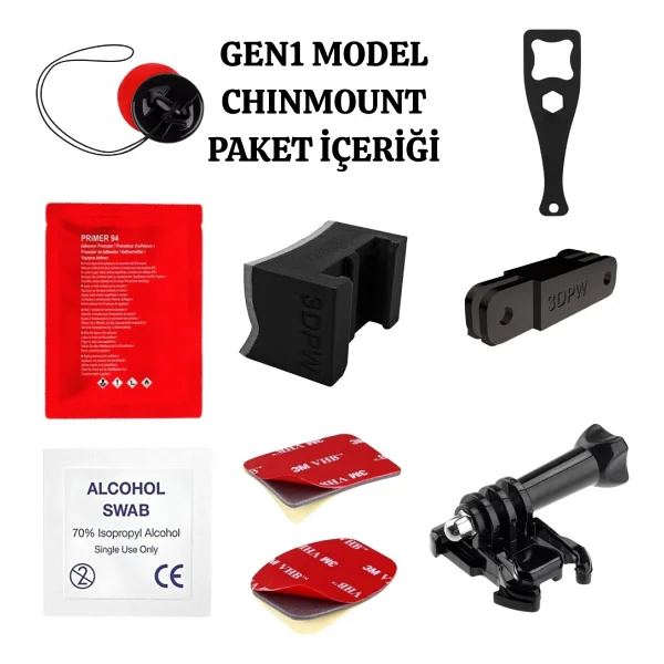 3D Part Works Agv K1 / K1S Kask Orjinal Chinmounts Aksiyon Kamera Chin Mount Çene Bağlantı Aparatı Seti - Görsel 4