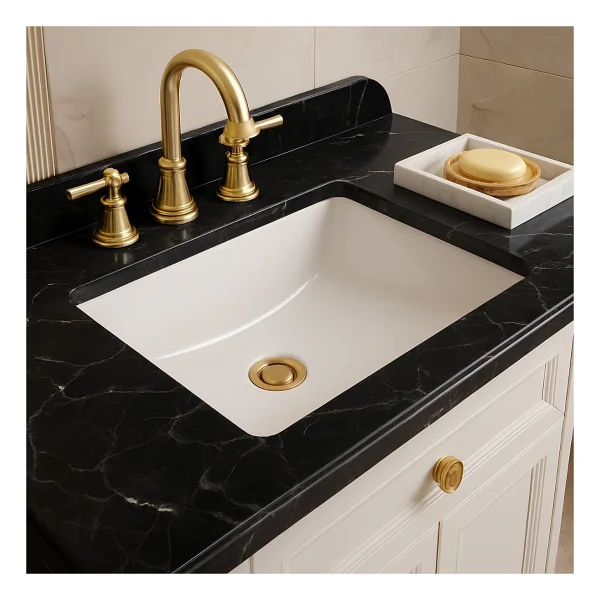 Turavit Hilton Kare Tezgah Altı Lavabo 41x52 Cm 5027 Beyaz - Görsel 6