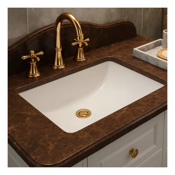 Turavit Hilton Kare Tezgah Altı Lavabo 41x52 Cm 5027 Beyaz - Görsel 2