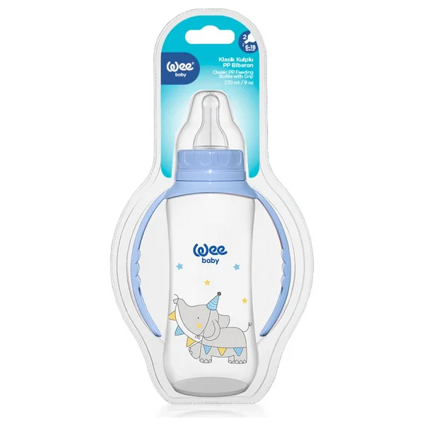 Wee Baby Klasik Kulplu Pp Biberon 270 ml Mavi 6-18 Ay - Görsel 4