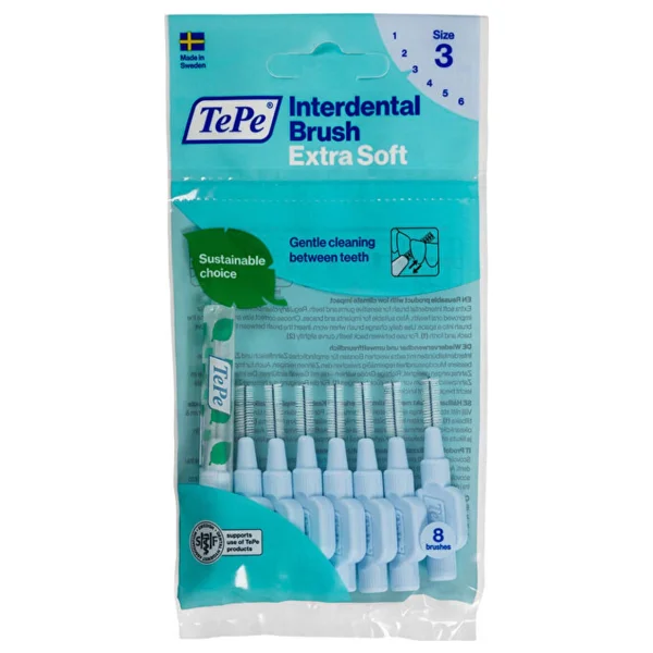 Tepe Diş Arası Fırçası Extra Soft Mavi 0.6 mm Silindir Yumuşak Kıl 8'li Paket Hassas Temizlik - Görsel 2