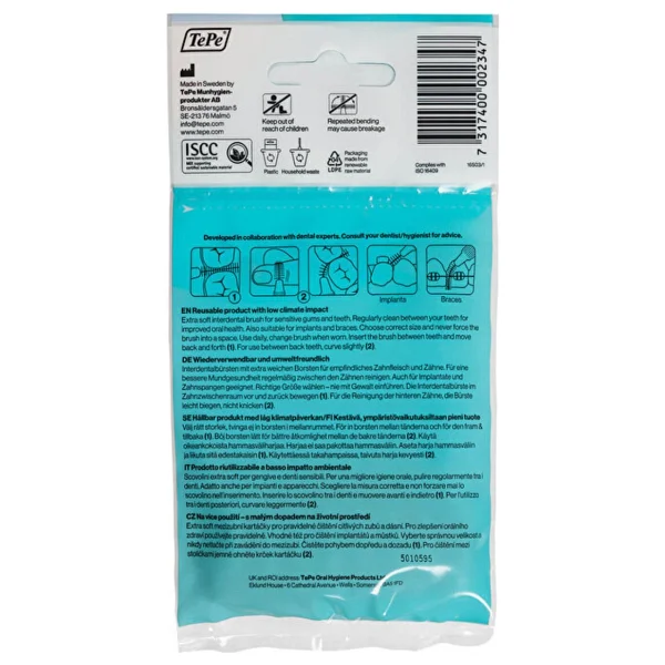 Tepe Diş Arası Fırçası Extra Soft Mavi 0.6 mm Silindir Yumuşak Kıl 8'li Paket Hassas Temizlik - Görsel 3