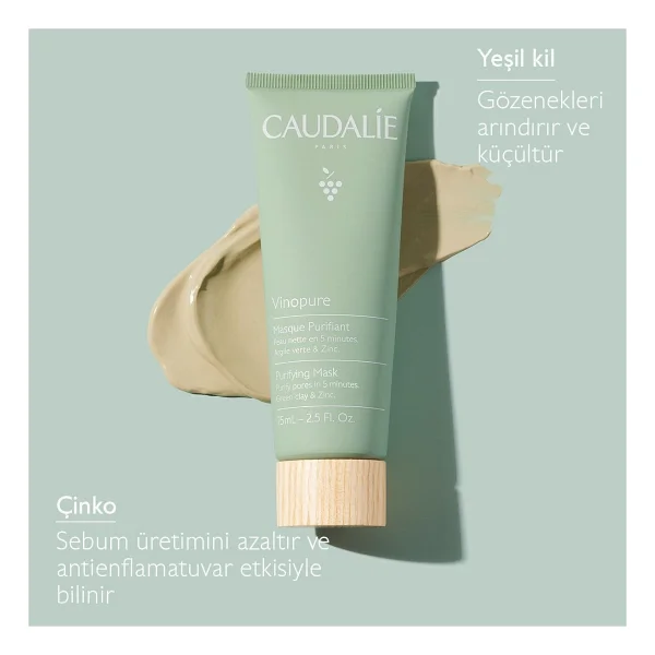 Caudalie Vinopure Arındırıcı Kil 75 ml Yüz Maskesi - Görsel 3