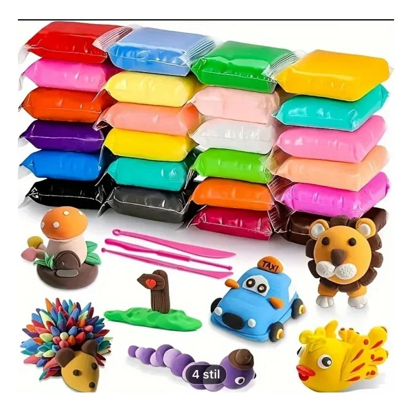 Zıplayan Kil Hava ile Kuruyan Modelleme Kili 12 Li - Renkli - Görsel 3