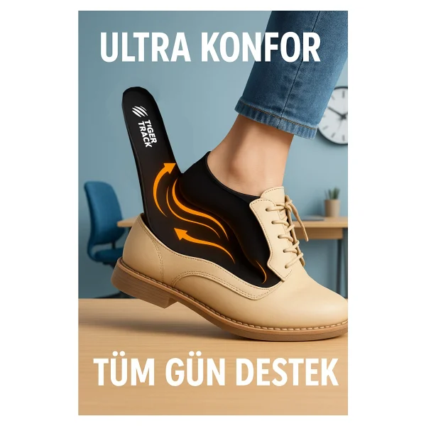 Tıger Track Ark Support Spor ve Günlük Kullanım Için Ultra Konforlu Ortopedik Ayakkabı Tabanlığı Kadın Erkek - 39-45 - Görsel 3