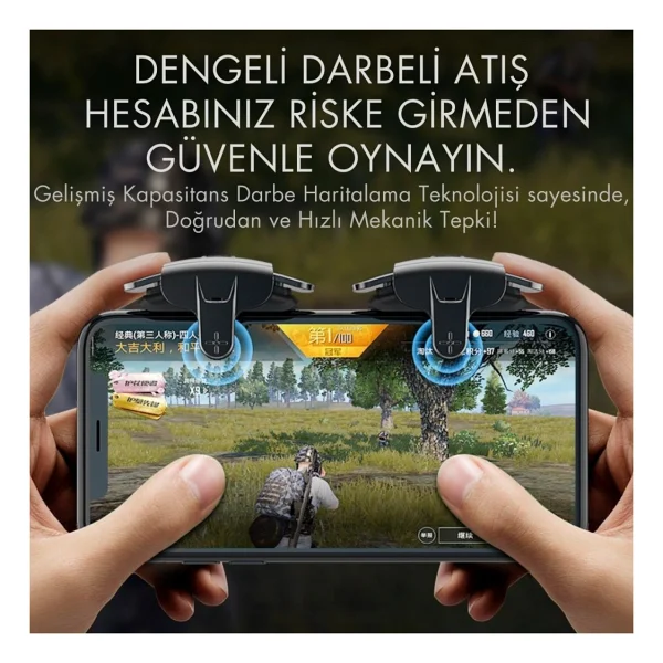 Polham Tüm Telefonlara Uygun Pubg Ve Call Of Duty Uyumlu Şarjlı Oyun Tetiği Hızlı Ateş Ve Hassas Nişan - Görsel 3