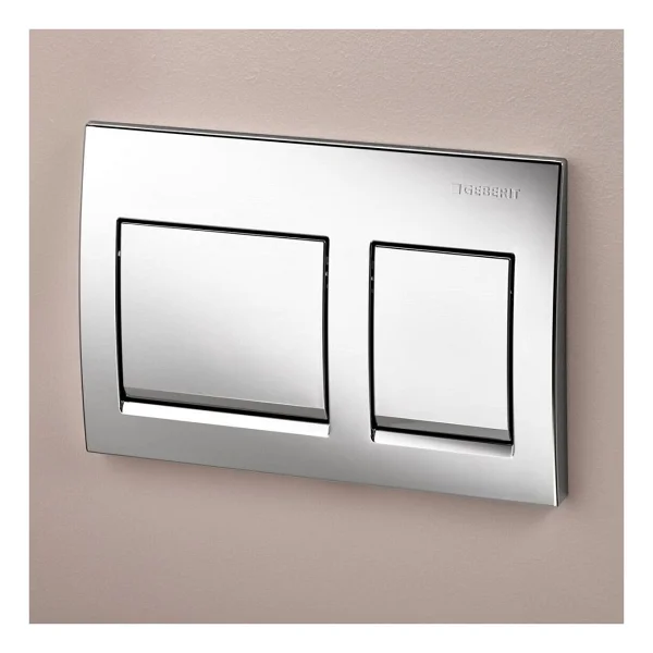 Geberit ALPHA35 115.045.21.5 Çift Basmalı Parlak Krom Kumanda Paneli - Görsel 2